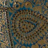 Teal Blue Paisley Patterned Saree with Rhinestones