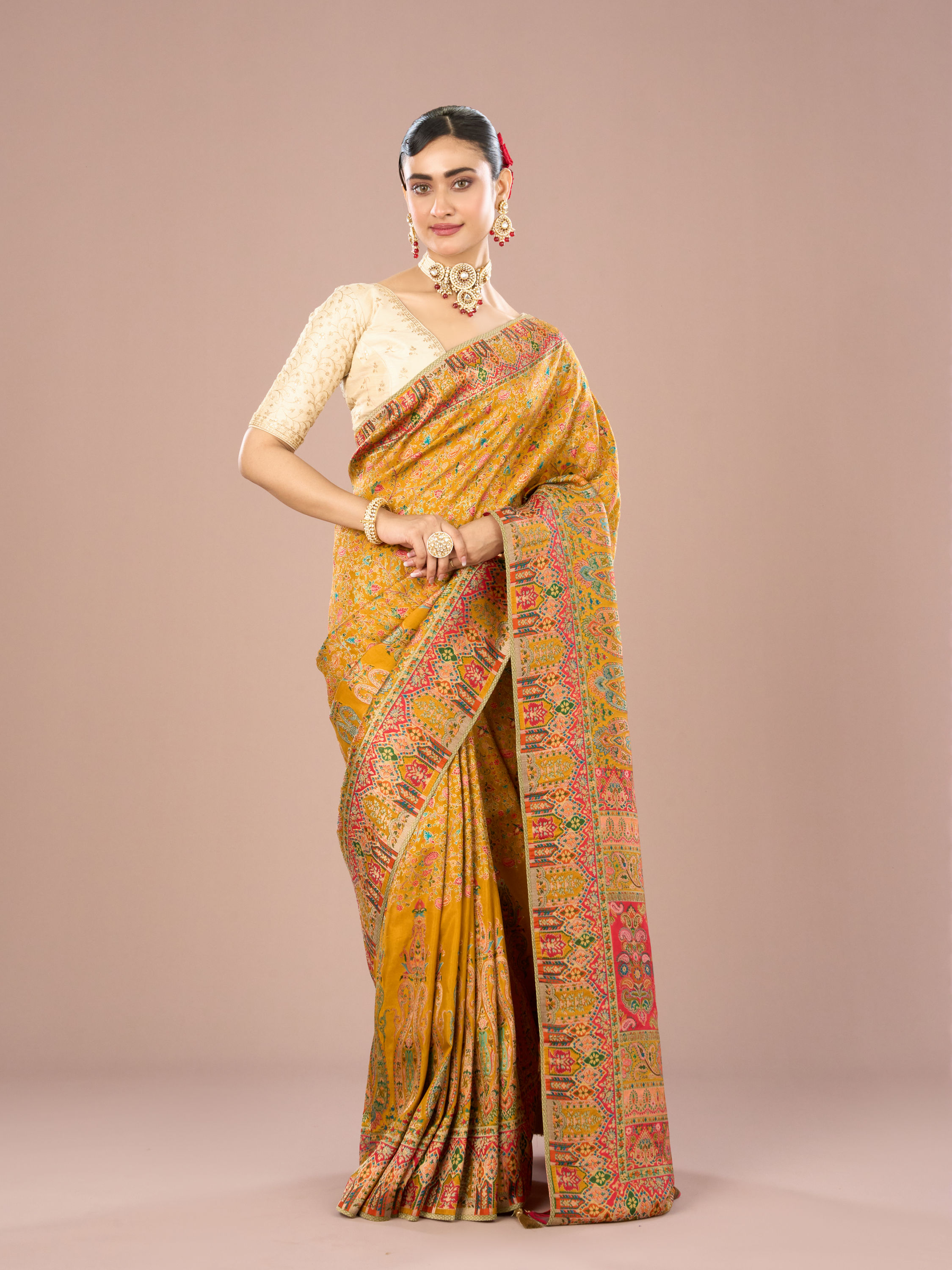 Mohey Women Mustard Yellow Radiance Saree