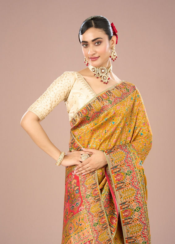 Mohey Women Mustard Yellow Radiance Saree