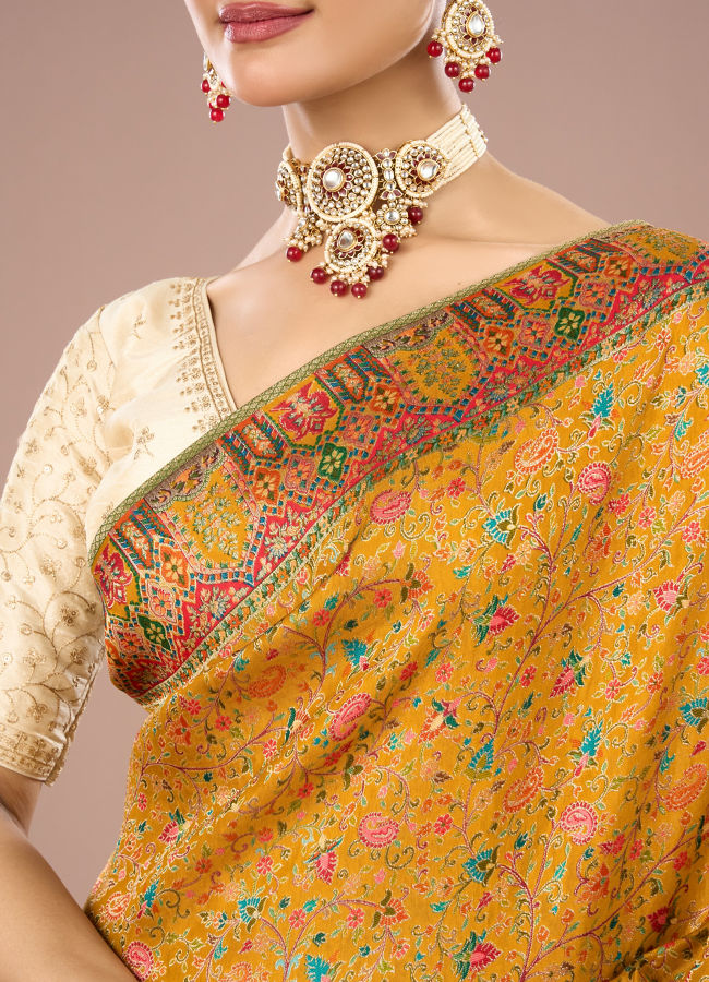 Mohey Women Mustard Yellow Radiance Saree