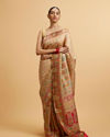 Fawn Art Nouvea Patterned Saree