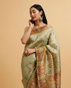 alt message - Mohey Women Sea Green Nouvea Patterned Saree image number 1