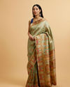 Mohey Women Sea Green Nouvea Patterned Saree