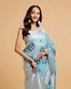 alt message - Mohey Women Light Blue Elegance Saree image number 1