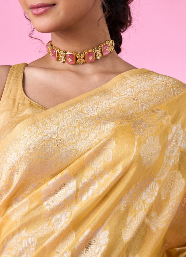 Mohey Women Radiant Light Yellow Saree