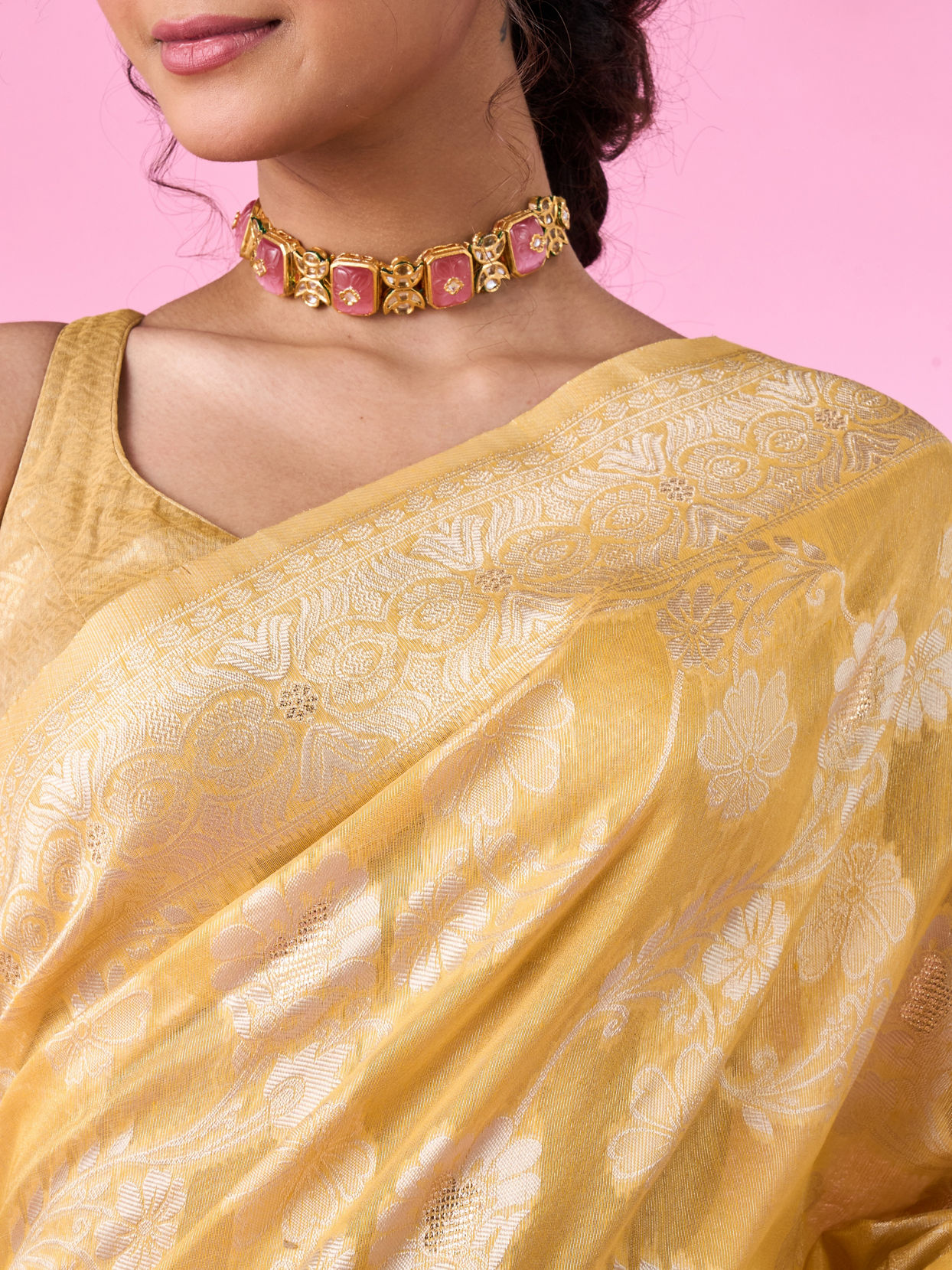 Mohey Women Radiant Light Yellow Saree
