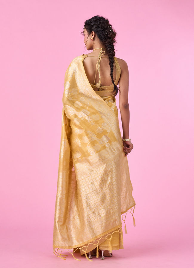 Mohey Women Radiant Light Yellow Saree