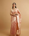 Mohey Women Pink Floral Patterned Saree