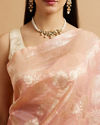 Mohey Women Pink Floral Patterned Saree