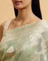 Mohey Women Sea Green Floral Patterned Saree
