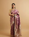 alt message - Mohey Women Purple Bel Buti Patterned Saree image number 0