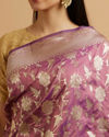 alt message - Mohey Women Purple Bel Buti Patterned Saree image number 3