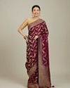 Mohey Women Classic Wine Bel Buti Patterned Saree image number 0