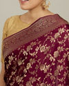 Mohey Women Classic Wine Bel Buti Patterned Saree image number 3