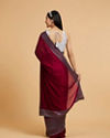 alt message - Mohey Women Wine Elegance Drape Saree image number 4