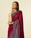 Mohey Women Mauve Wine Stone Embellished Saree image number 1