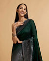 Mohey Women Bottle Green Stone Embellished Saree image number 1