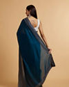 Mohey Women Teal Green Stone Embellished Saree