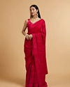 alt message - Mohey Women Rani Pink Bel Buti Embroidered Saree with Rhinestones image number 0