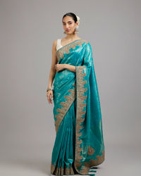 Mohey Women Ravishing Rama Green Saree