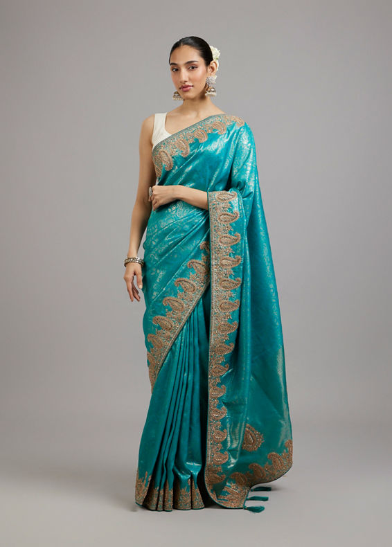 Mohey Women Ravishing Rama Green Saree