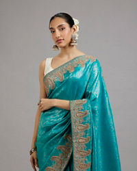 Mohey Women Ravishing Rama Green Saree