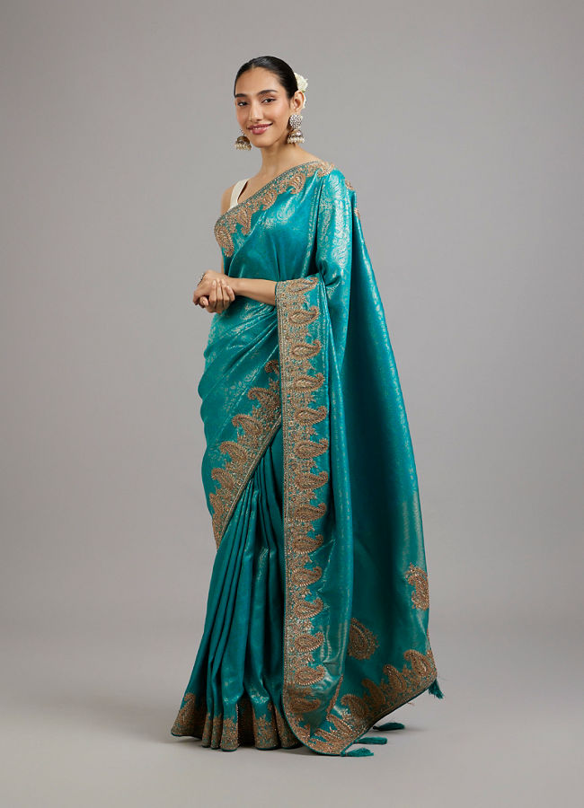 Mohey Women Ravishing Rama Green Saree