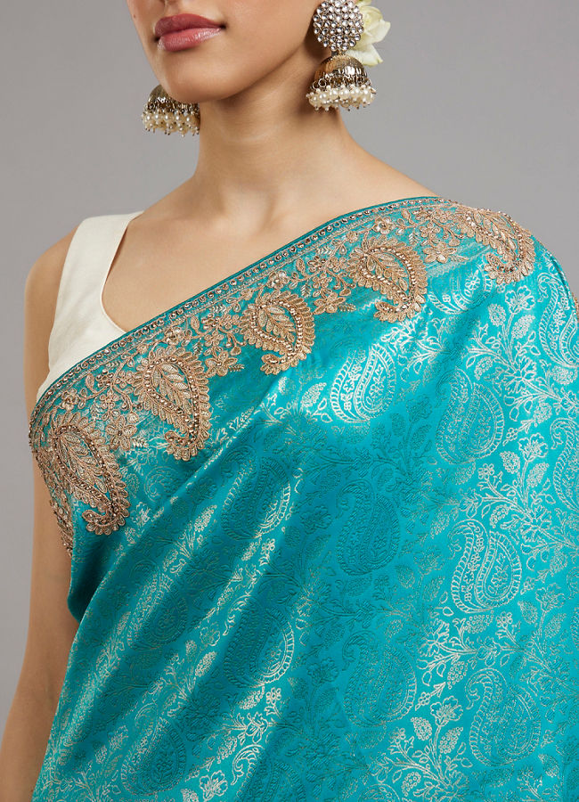 Mohey Women Ravishing Rama Green Saree