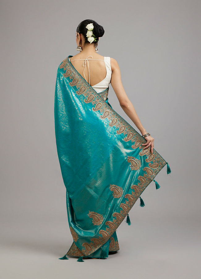 Mohey Women Ravishing Rama Green Saree