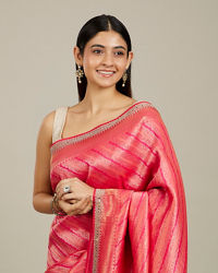 Mohey Women Radiant Rani Pink Saree