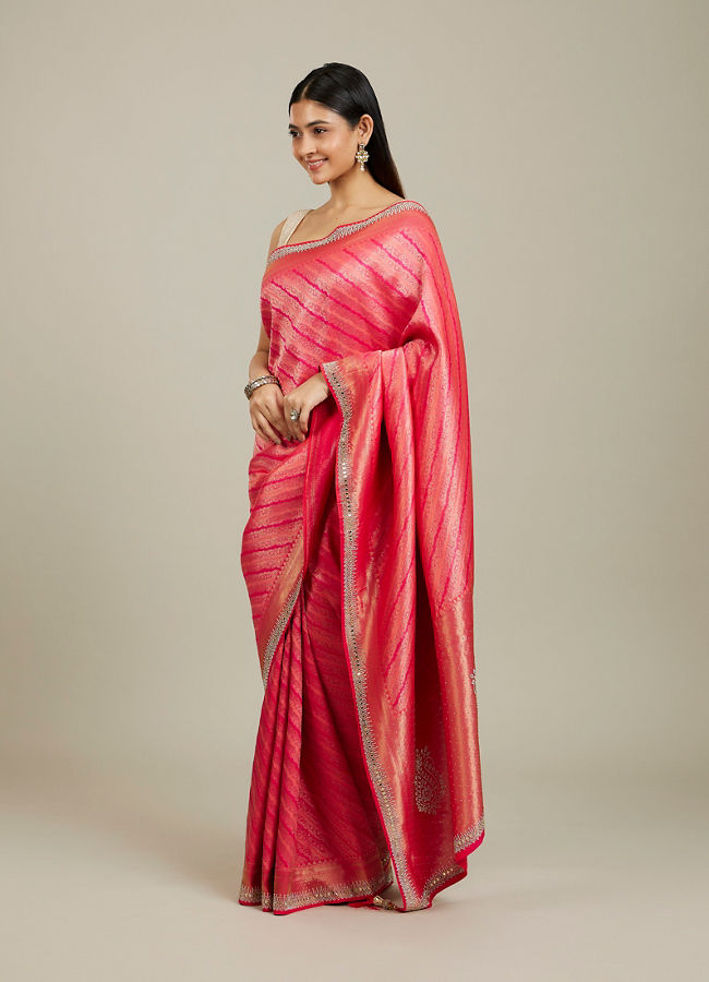 Mohey Women Radiant Rani Pink Saree