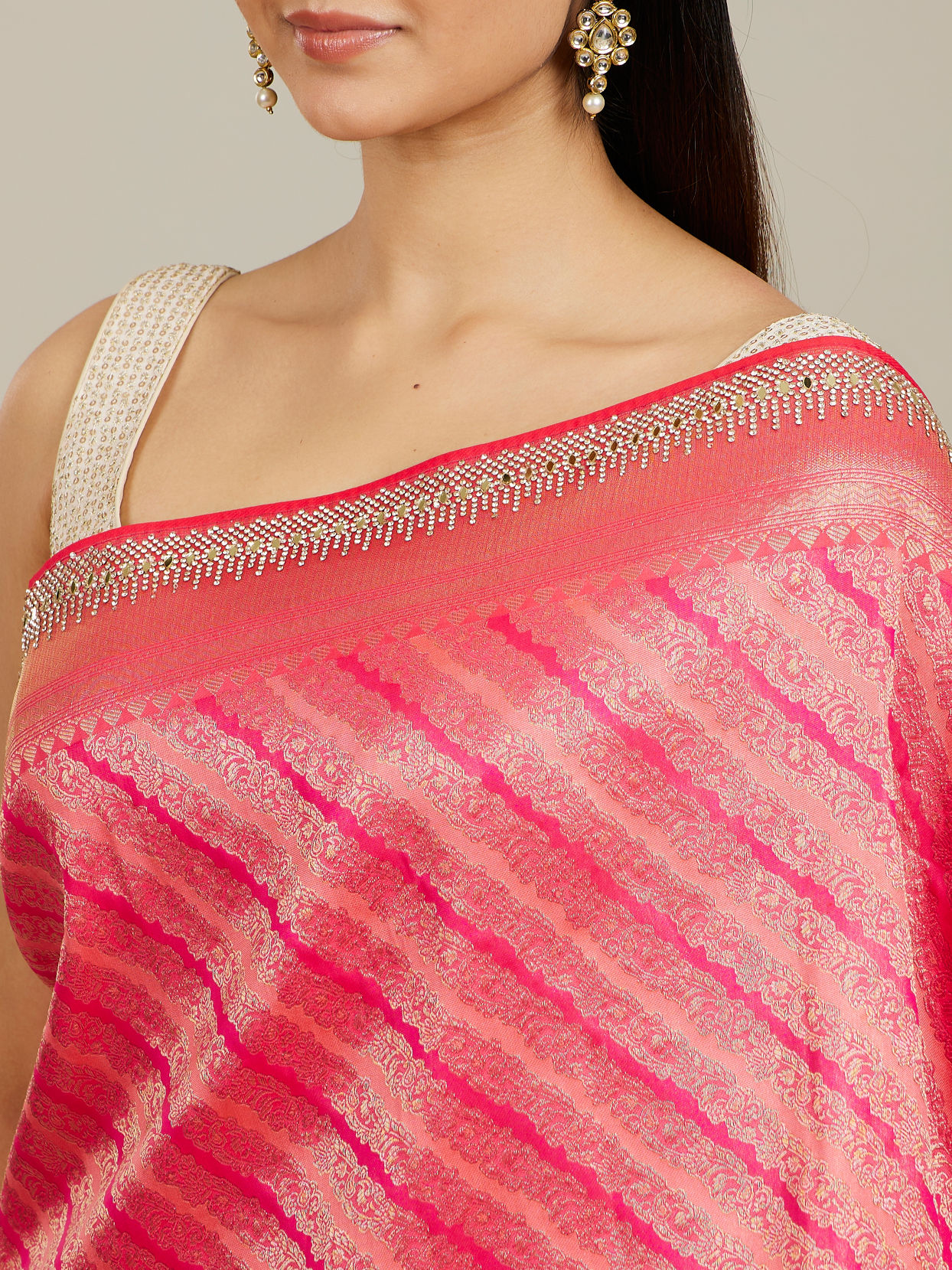 Mohey Women Radiant Rani Pink Saree