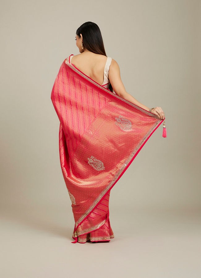 Mohey Women Radiant Rani Pink Saree