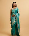 alt message - Mohey Women Rama Green Bel Patterned Saree image number 0