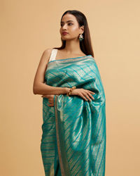 Mohey Women Rama Green Bel Patterned Saree