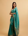 alt message - Mohey Women Rama Green Bel Patterned Saree image number 2