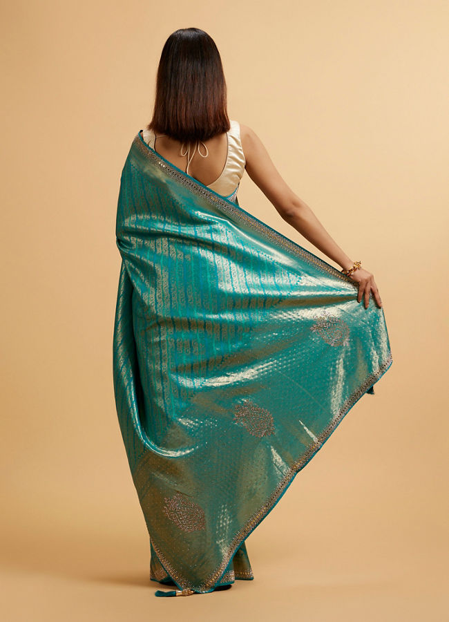 Mohey Women Rama Green Bel Patterned Saree