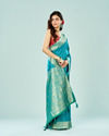 Mohey Women Ravishing Rama Green Festive Saree