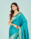 Mohey Women Ravishing Rama Green Festive Saree