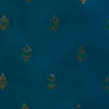 Teal Blue Floral Buta Patterned Saree