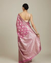 Mohey Women Purple Ikat Diamond Patterned Saree