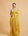 Mohey Women Buttercup Yellow Drop Patterned Saree with Stone Embellishment image number 0