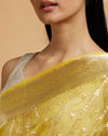 alt message - Mohey Women Light Yellow Embroidered Saree with Sequins image number 3