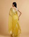 alt message - Mohey Women Light Yellow Embroidered Saree with Sequins image number 4