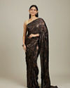 Mohey Women Kohl Black Jaal Patterned Stone Embellished Saree image number 0