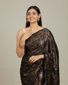 Mohey Women Kohl Black Jaal Patterned Stone Embellished Saree image number 1