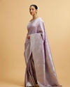 Mohey Women Purple Buta Jaal Patterned Saree with Rhinestone Work