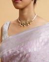 Mohey Women Purple Buta Jaal Patterned Saree with Rhinestone Work