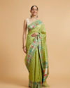 Mohey Women Pista Green Celestial Saree image number 0