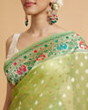 Mohey Women Pista Green Celestial Saree image number 3